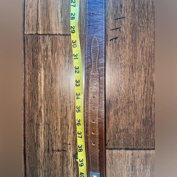 Lizard grab cowhide belt brown belt flower belt country belt southern belt - Picture 7 of 16